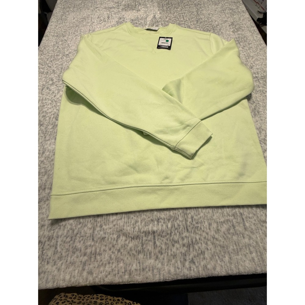 DSG Men's Classic Fleece Pullover Crewneck Sweatshirt Light Green Size Medium